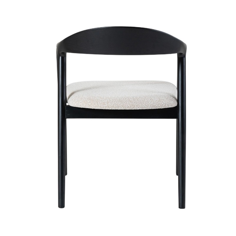 Scaun dining Segovia, lemn de frasin, material textil, negru, H.74 cm, MIFU000295-BK