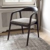 Scaun dining Segovia, lemn de frasin, material textil, maro inchis, H.74 cm, MIFU000295-DBR
