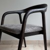 Scaun dining Segovia, lemn de frasin, material textil, maro inchis, H.74 cm, MIFU000295-DBR