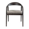 Scaun dining Segovia, lemn de frasin, material textil, maro inchis, H.74 cm, MIFU000295-DBR