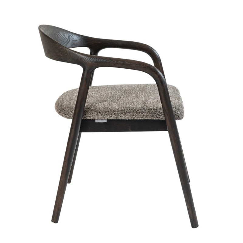 Scaun dining Segovia, lemn de frasin, material textil, maro inchis, H.74 cm, MIFU000295-DBR