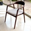 Scaun dining Segovia, lemn de frasin, material textil, maro, H.74 cm, MIFU000295-WALN