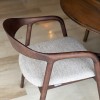 Scaun dining Segovia, lemn de frasin, material textil, maro, H.74 cm, MIFU000295-WALN