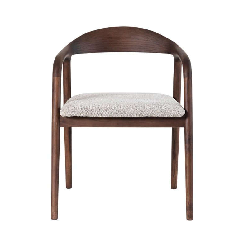Scaun dining Segovia, lemn de frasin, material textil, maro, H.74 cm, MIFU000295-WALN