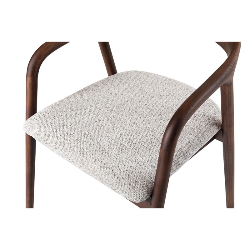 Scaun dining Segovia, lemn de frasin, material textil, maro, H.74 cm, MIFU000295-WALN