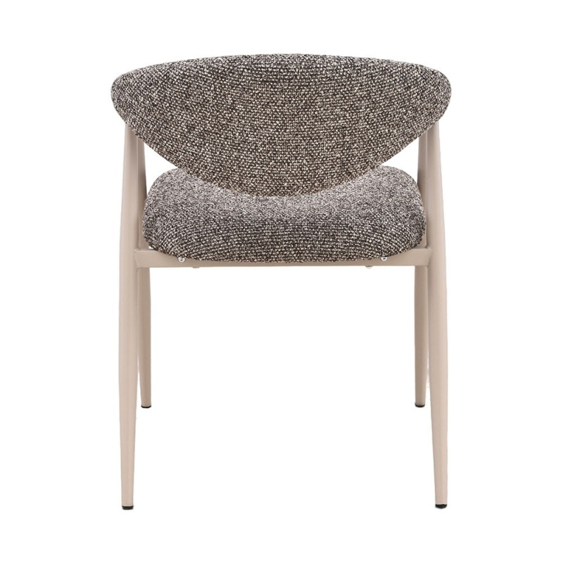 Scaun dining Hanko, metal, poliester, maro/bej, H.78 cm, MIFU000296-BR