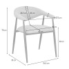 Scaun dining Hanko, metal, poliester, maro/bej, H.78 cm, MIFU000296-BR