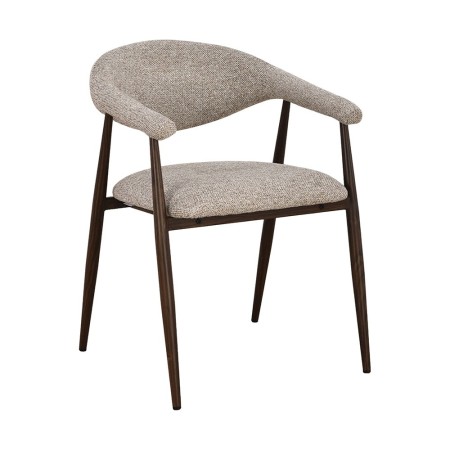 Scaun dining Hanko, metal, poliester, taupe/nuc, H.78 cm, MIFU000296-SD