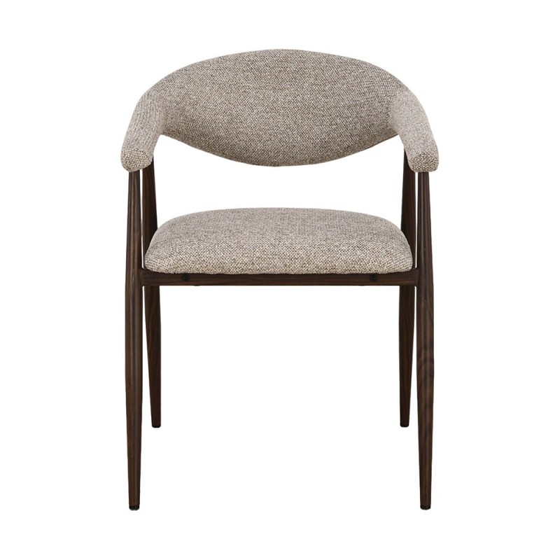 Scaun dining Hanko, metal, poliester, taupe/nuc, H.78 cm, MIFU000296-SD