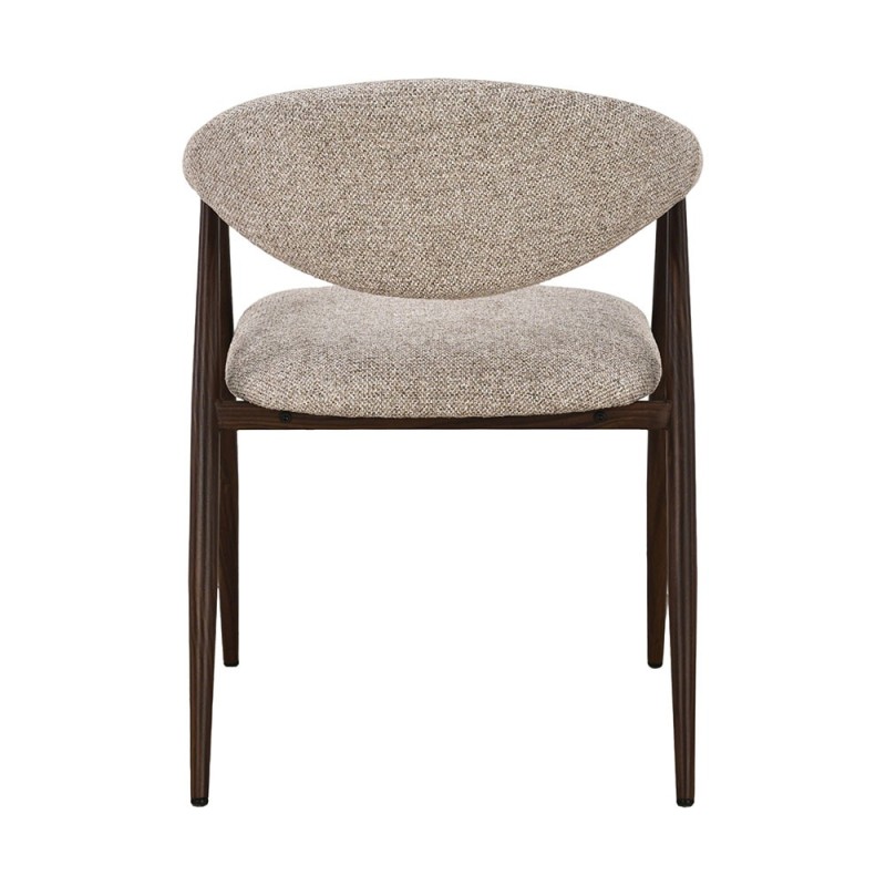 Scaun dining Hanko, metal, poliester, taupe/nuc, H.78 cm, MIFU000296-SD
