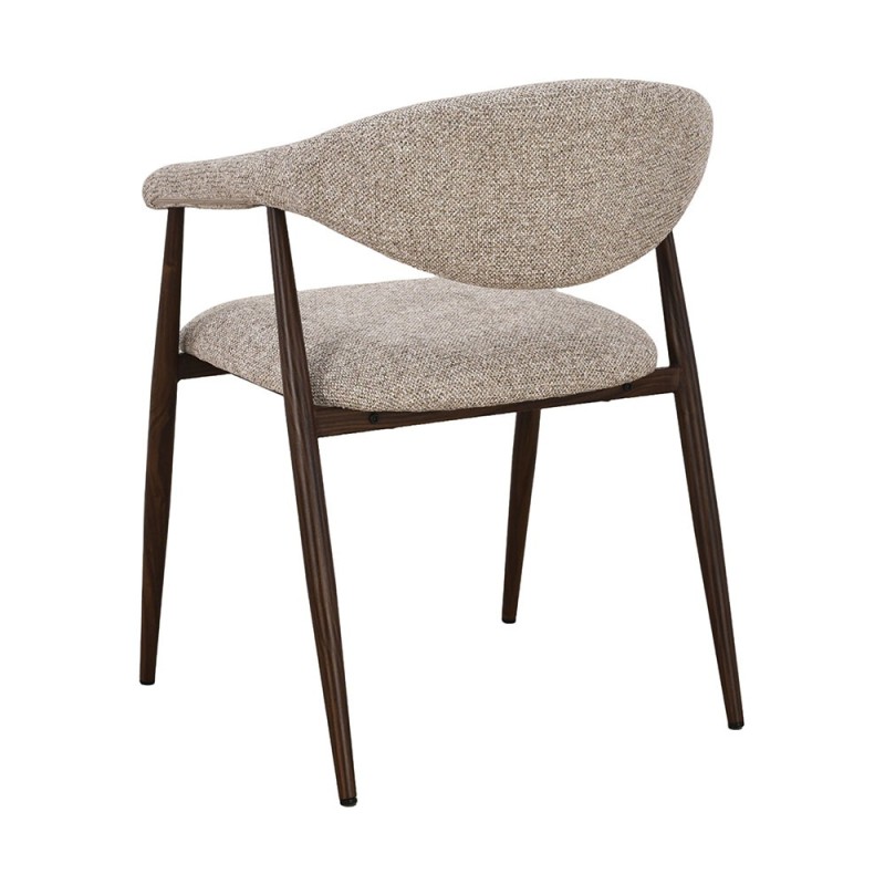 Scaun dining Hanko, metal, poliester, taupe/nuc, H.78 cm, MIFU000296-SD