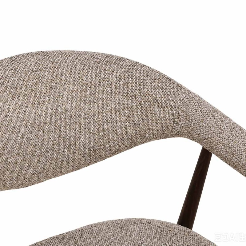 Scaun dining Hanko, metal, poliester, taupe/nuc, H.78 cm, MIFU000296-SD