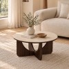 Masuta de cafea Berane, MDF, ceramica, bej/maro, D.80 cm, MIFU000317-BG