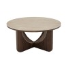 Masuta de cafea Berane, MDF, ceramica, bej/maro, D.80 cm, MIFU000317-BG