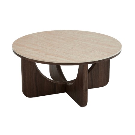 Masuta de cafea Berane, MDF, ceramica, bej/maro, D.80 cm, MIFU000317-BG