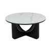 Masuta de cafea Berane, MDF, ceramica, alb/negru, D.80 cm, MIFU000317-BKWH