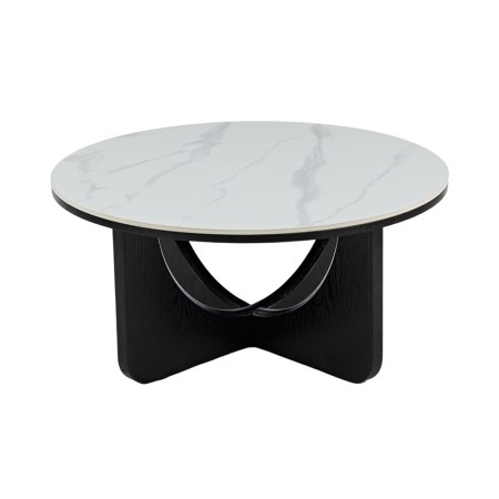 Masuta de cafea Berane, MDF, ceramica, alb/negru, D.80 cm, MIFU000317-BKWH