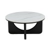 Masuta de cafea Berane, MDF, ceramica, alb/negru, D.80 cm, MIFU000317-BKWH