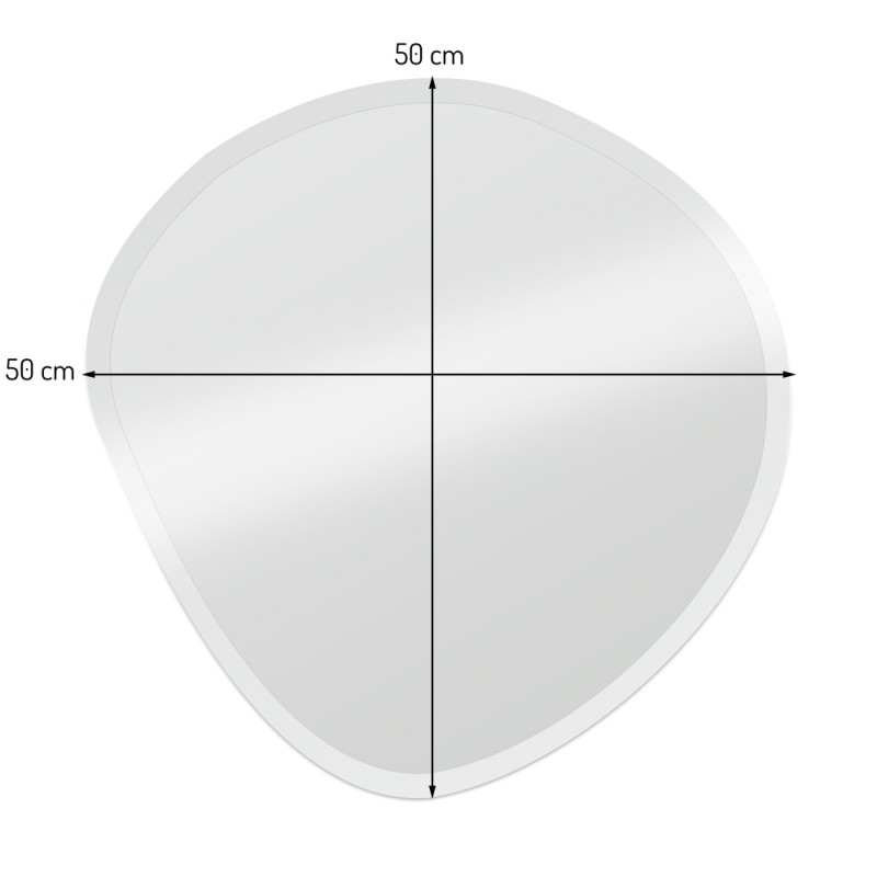 Oglinda Toulouse, sticla, transparent, H.50 cm, MILD000005-UN