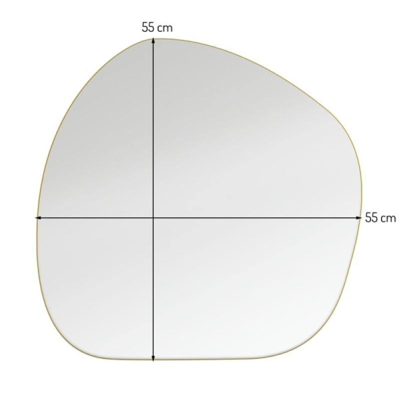 Oglinda Amsterdam, MDF, sticla, aurie, H.55 cm, MILD000011-GL
