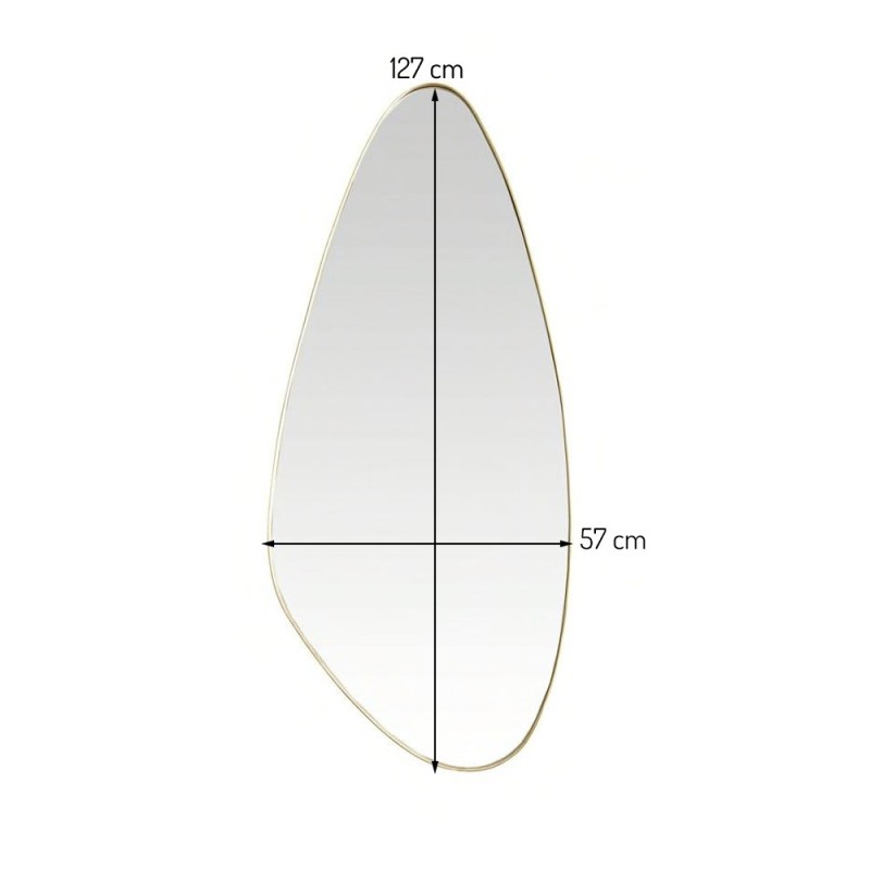 Oglinda Reykjavik, MDF, sticla, aurie, H.127 cm, MILD000012-RSGL