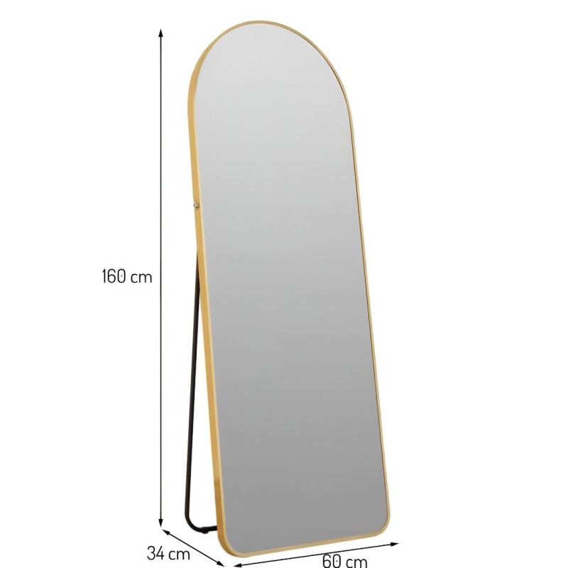 Oglinda de podea Palermo, metal, sticla, aurie, H.160 cm, MILD000013-RSGL