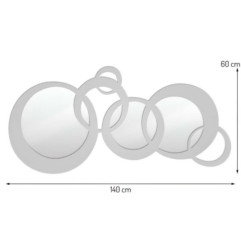 Oglinda Lyon, metal, sticla, argintiu, L.140 cm, MILD000018-SI
