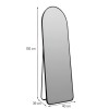 Oglinda de podea Palermo, metal, sticla, neagra, H.150 cm, MILD000019-BK