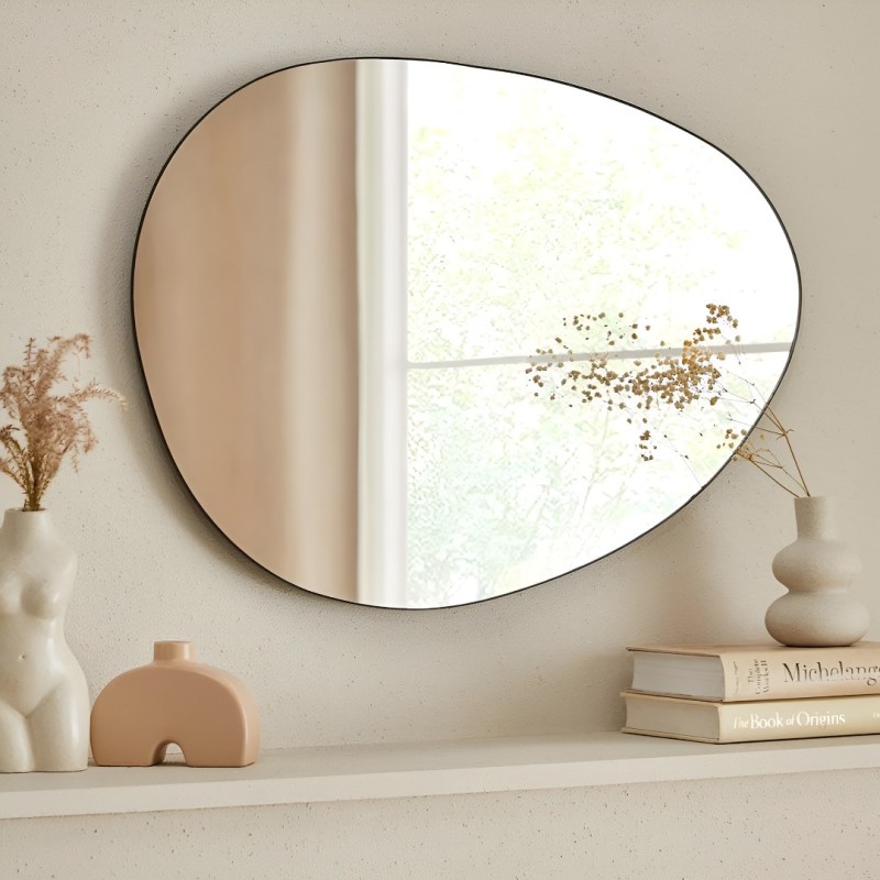 Oglinda Pisa, MDF, sticla, neagra, L.61 cm, MILD000020-BK