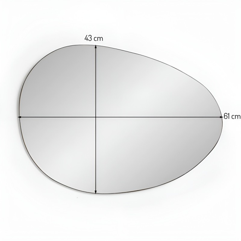 Oglinda Pisa, MDF, sticla, neagra, L.61 cm, MILD000020-BK