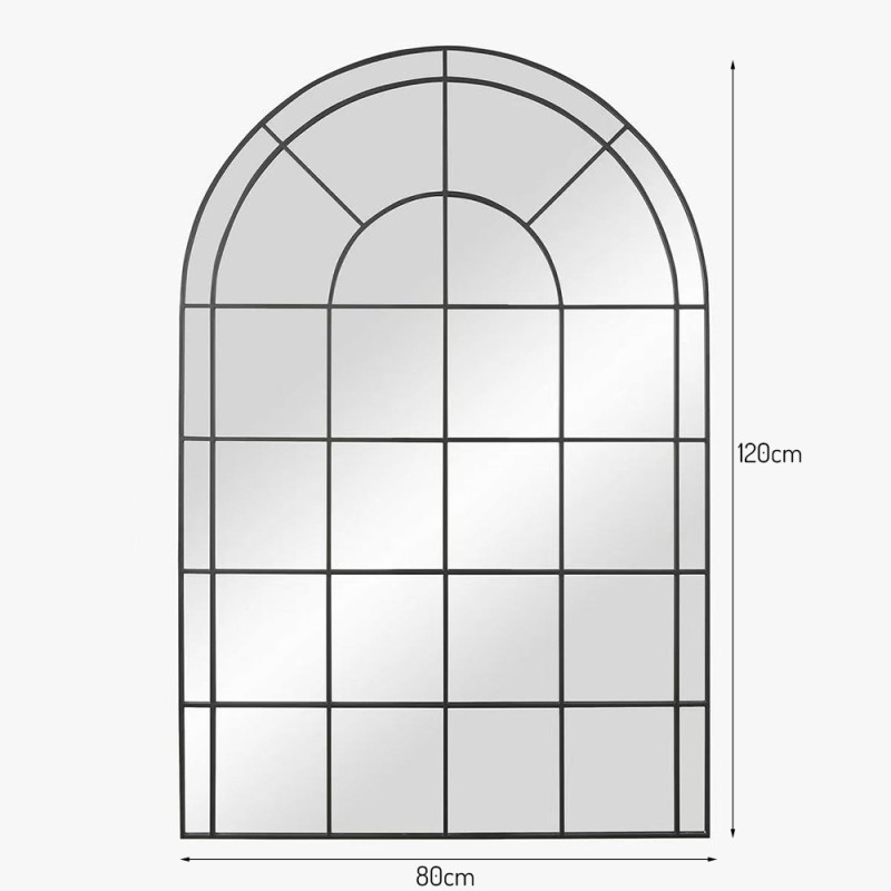 Oglinda Malmo, metal, sticla, negru, H.120 cm, MILD000021-BK
