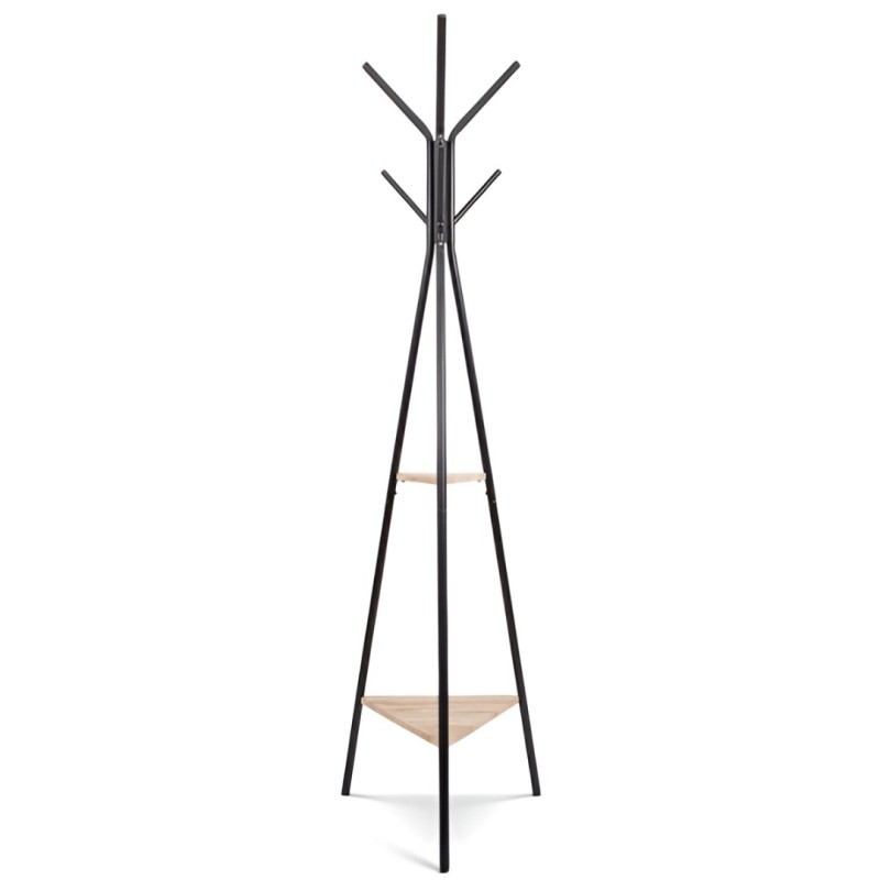 Cuier Manchester, metal, MDF, negru, H.180 cm, MILD000022-BK