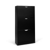 Dulap pentru pantofi Prato, MDF, negru, H.119 cm, MILD000037-BK