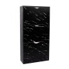 Dulap pentru pantofi Prato, MDF, efect marmura neagra, H.119 cm, MILD000037-BKGY
