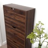 Dulap pentru pantofi Prato, MDF, maro inchis, H.119 cm, MILD000037-DBR
