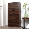 Dulap pentru pantofi Prato, MDF, maro inchis, H.119 cm, MILD000037-DBR