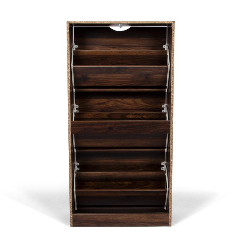 Dulap pentru pantofi Prato, MDF, maro inchis, H.119 cm, MILD000037-DBR