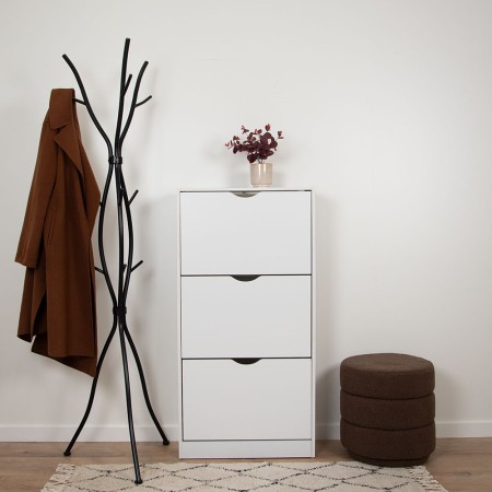Dulap pentru pantofi Prato, MDF, alb, H.119 cm, MILD000037-WH