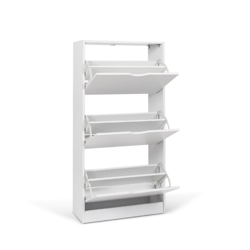 Dulap pentru pantofi Prato, MDF, alb, H.119 cm, MILD000037-WH