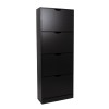 Dulap pentru pantofi Noto, MDF, negru, H.155 cm, MILD000038-BK