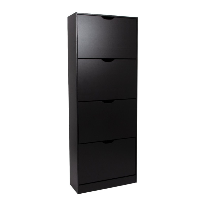 Dulap pentru pantofi Noto, MDF, negru, H.155 cm, MILD000038-BK