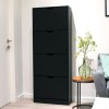 Dulap pentru pantofi Noto, MDF, negru, H.155 cm, MILD000038-BK