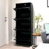 Dulap pentru pantofi Noto, MDF, negru, H.155 cm, MILD000038-BK