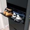 Dulap pentru pantofi Noto, MDF, negru, H.155 cm, MILD000038-BK