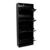 Dulap pentru pantofi Noto, MDF, negru, H.155 cm, MILD000038-BK