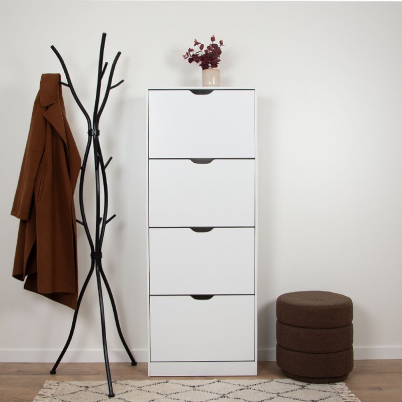Dulap pentru  pantofi Noto, MDF, alb, H.155 cm, MILD000038-WH