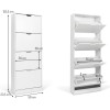 Dulap pentru  pantofi Noto, MDF, alb, H.155 cm, MILD000038-WH