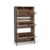 Dulap pentru pantofi Capri, metal, MDF, natural, H.122 cm, MILD000039-WOOD