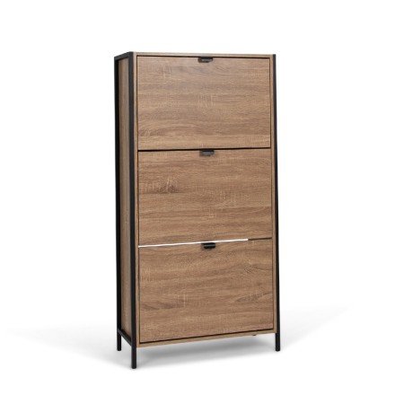 Dulap pentru pantofi Capri, metal, MDF, natural, H.122 cm, MILD000039-WOOD