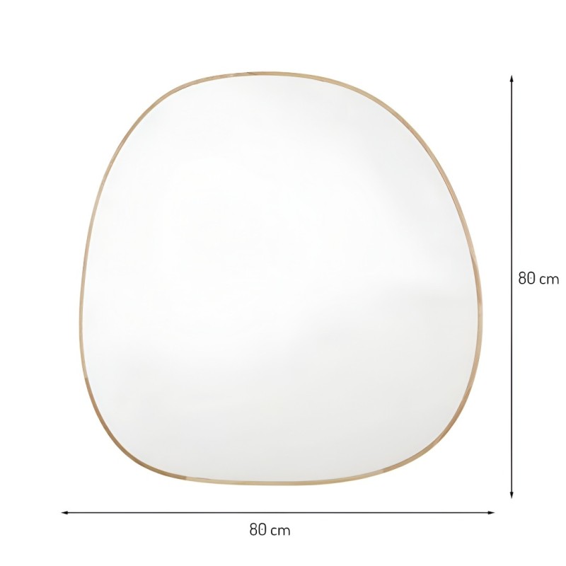 Oglinda Varna, lemn, sticla, natural, H.80 cm, MILD000042-WOOD